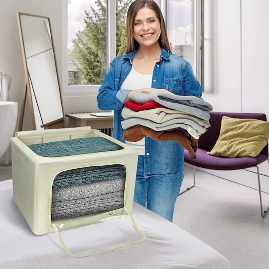 Sorbus Large Foldable & Stackable Storage Bags with Windows Set